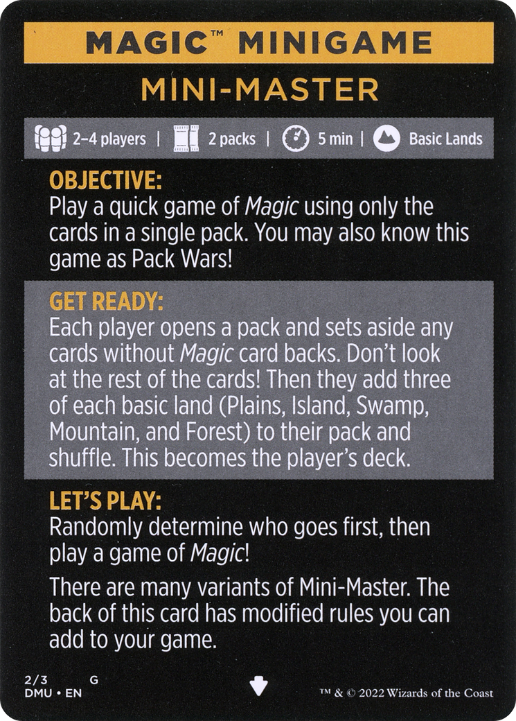 Mini-Master (Magic Minigame) [Commander Legends: Battle for Baldur's Gate Minigame] | Galaxy Games LLC