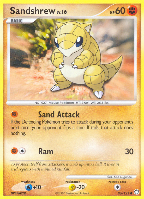 Sandshrew (96/123) [Diamond & Pearl: Mysterious Treasures] | Galaxy Games LLC