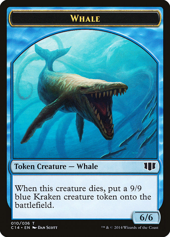 Whale // Zombie (011/036) Double-sided Token [Commander 2014 Tokens] | Galaxy Games LLC