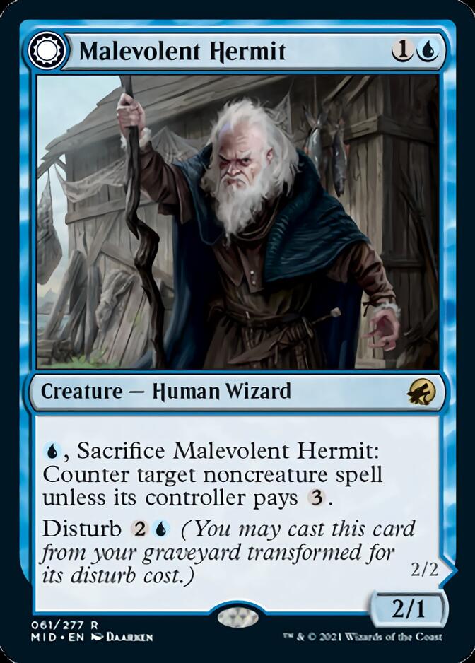 Malevolent Hermit // Benevolent Geist [Innistrad: Midnight Hunt] | Galaxy Games LLC