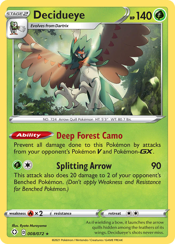 Decidueye (008/072) [Sword & Shield: Shining Fates] | Galaxy Games LLC