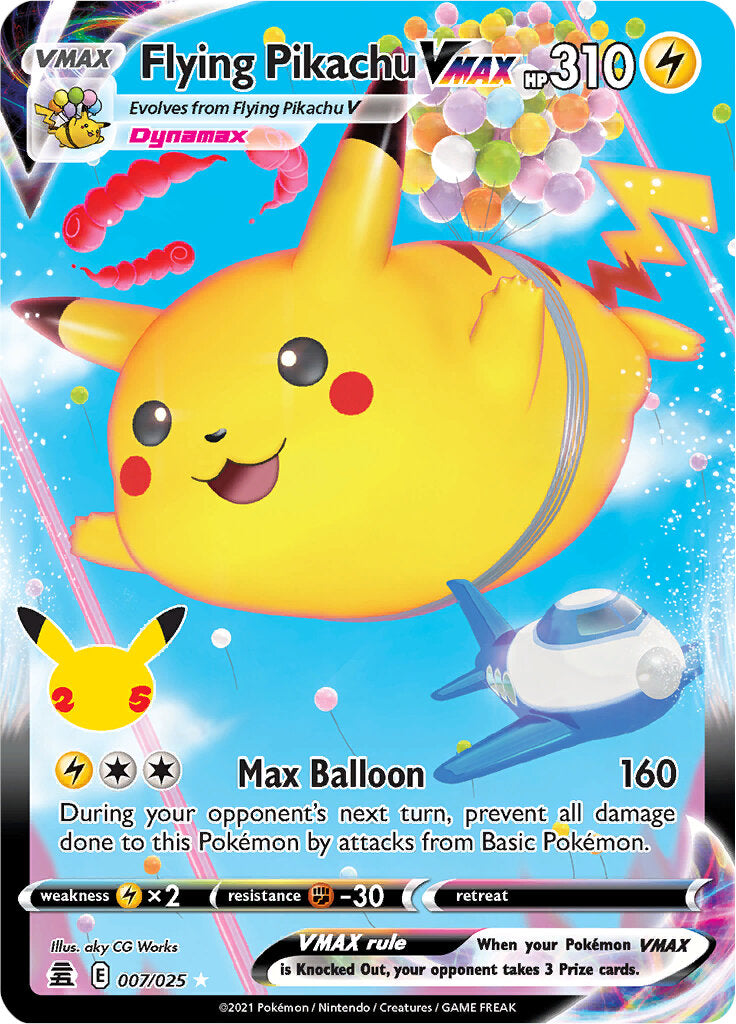 Flying Pikachu VMAX (007/025) [Celebrations: 25th Anniversary] | Galaxy Games LLC