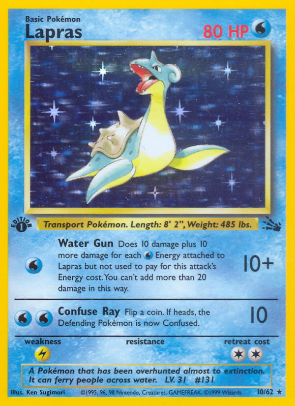 Lapras (10/62) [Fossil 1st Edition] | Galaxy Games LLC