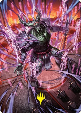Hidetsugu, Devouring Chaos Art Card (Gold-Stamped Signature) [Kamigawa: Neon Dynasty Art Series] | Galaxy Games LLC