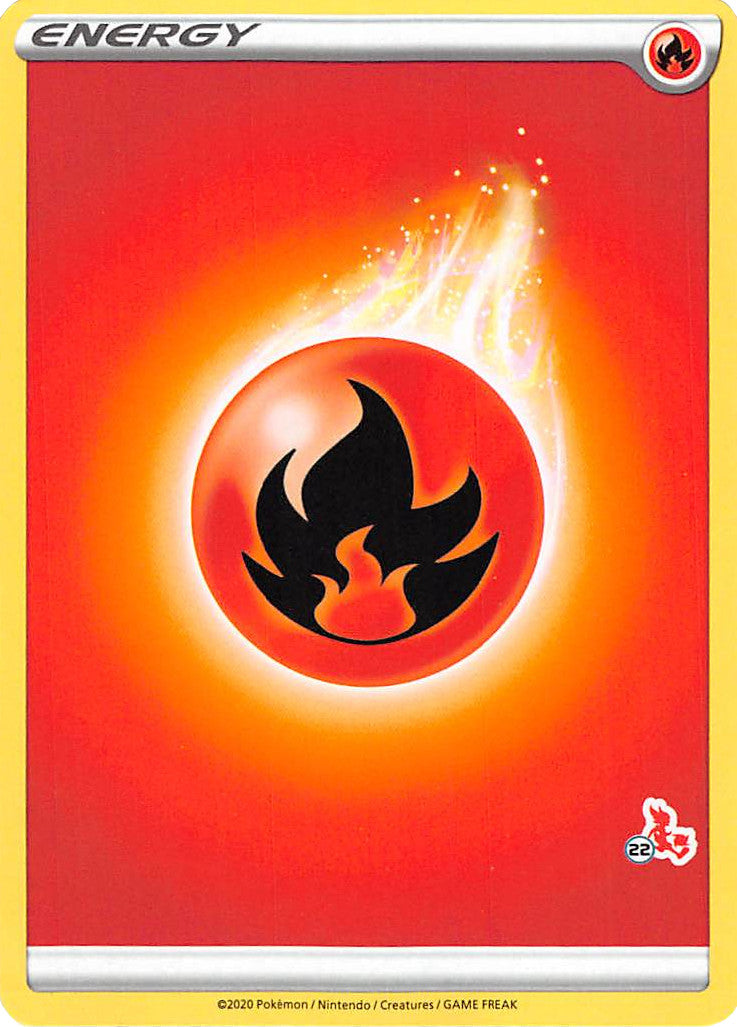 Fire Energy (Cinderace Stamp #22) [Battle Academy 2022] | Galaxy Games LLC