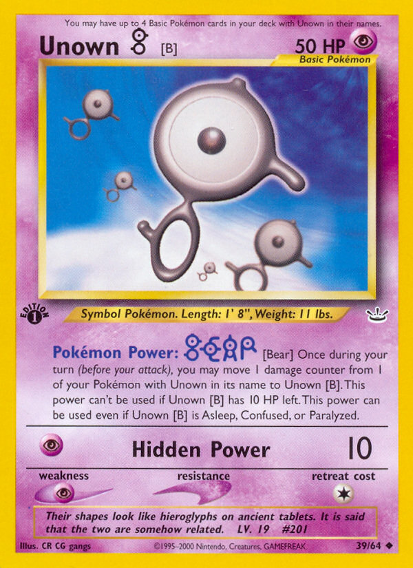 Unown [B] (39/64) [Neo Revelation 1st Edition] | Galaxy Games LLC