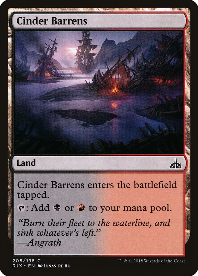 Cinder Barrens [Rivals of Ixalan] | Galaxy Games LLC