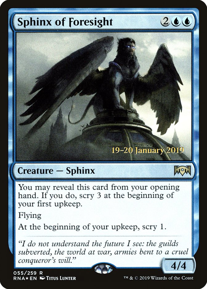 Sphinx of Foresight [Ravnica Allegiance Prerelease Promos] | Galaxy Games LLC