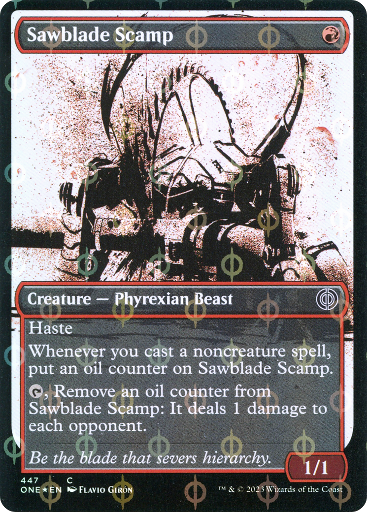 Sawblade Scamp (Showcase Ichor Step-and-Compleat Foil) [Phyrexia: All Will Be One] | Galaxy Games LLC
