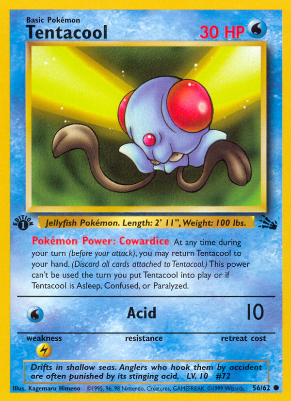 Tentacool (56/62) [Fossil 1st Edition] | Galaxy Games LLC