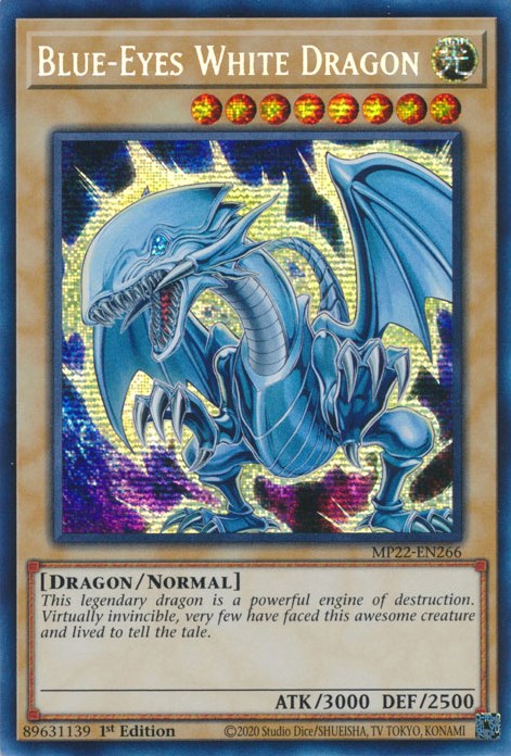 Blue-Eyes White Dragon [MP22-EN266] Prismatic Secret Rare | Galaxy Games LLC