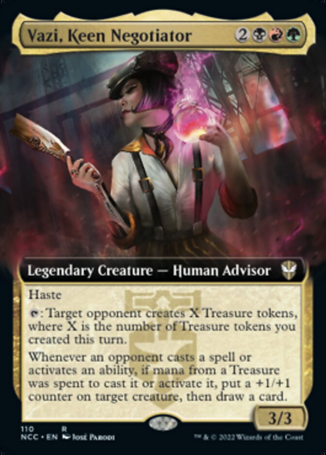 Vazi, Keen Negotiator (Extended Art) [Streets of New Capenna Commander] | Galaxy Games LLC