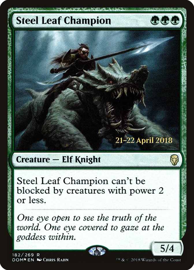 Steel Leaf Champion [Dominaria Prerelease Promos] | Galaxy Games LLC