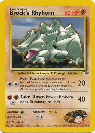 Brock's Rhyhorn (22/132) [Gym Heroes Unlimited] | Galaxy Games LLC