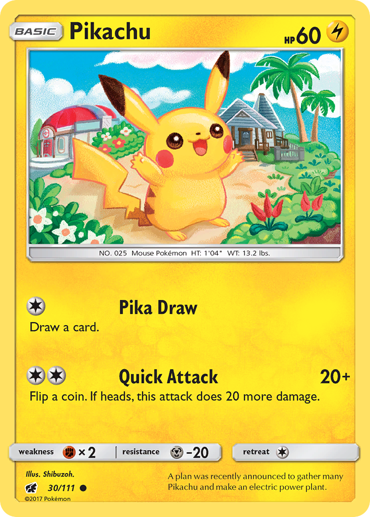 Pikachu (30/111) [Sun & Moon: Crimson Invasion] | Galaxy Games LLC