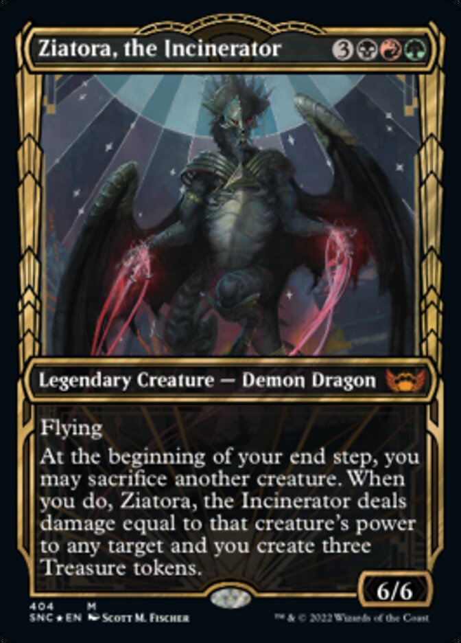 Ziatora, the Incinerator (Showcase Golden Age Gilded Foil) [Streets of New Capenna] | Galaxy Games LLC