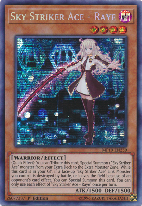 Sky Striker Ace - Raye [MP19-EN259] Prismatic Secret Rare | Galaxy Games LLC