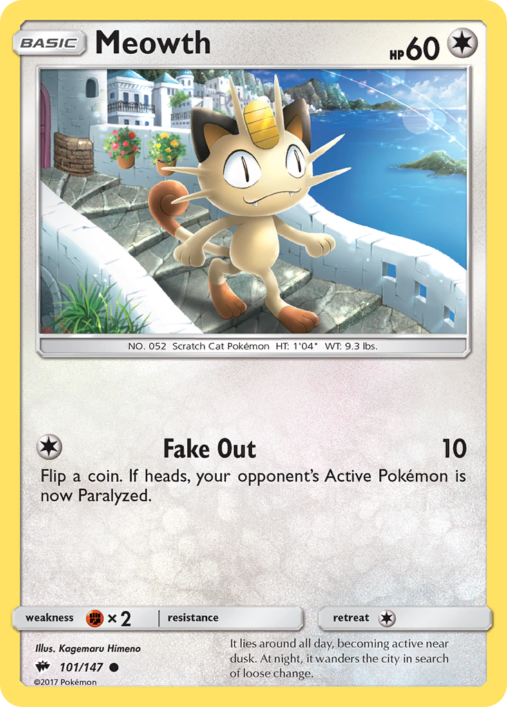 Meowth (101/147) [Sun & Moon: Burning Shadows] | Galaxy Games LLC