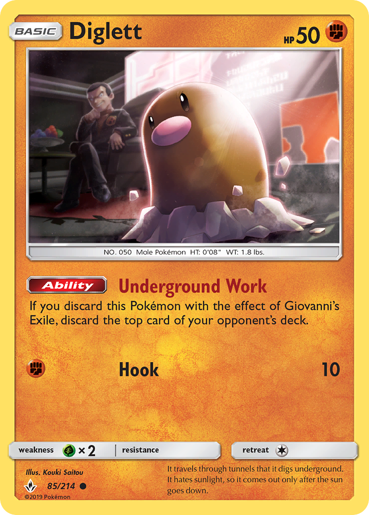 Diglett (85/214) [Sun & Moon: Unbroken Bonds] | Galaxy Games LLC