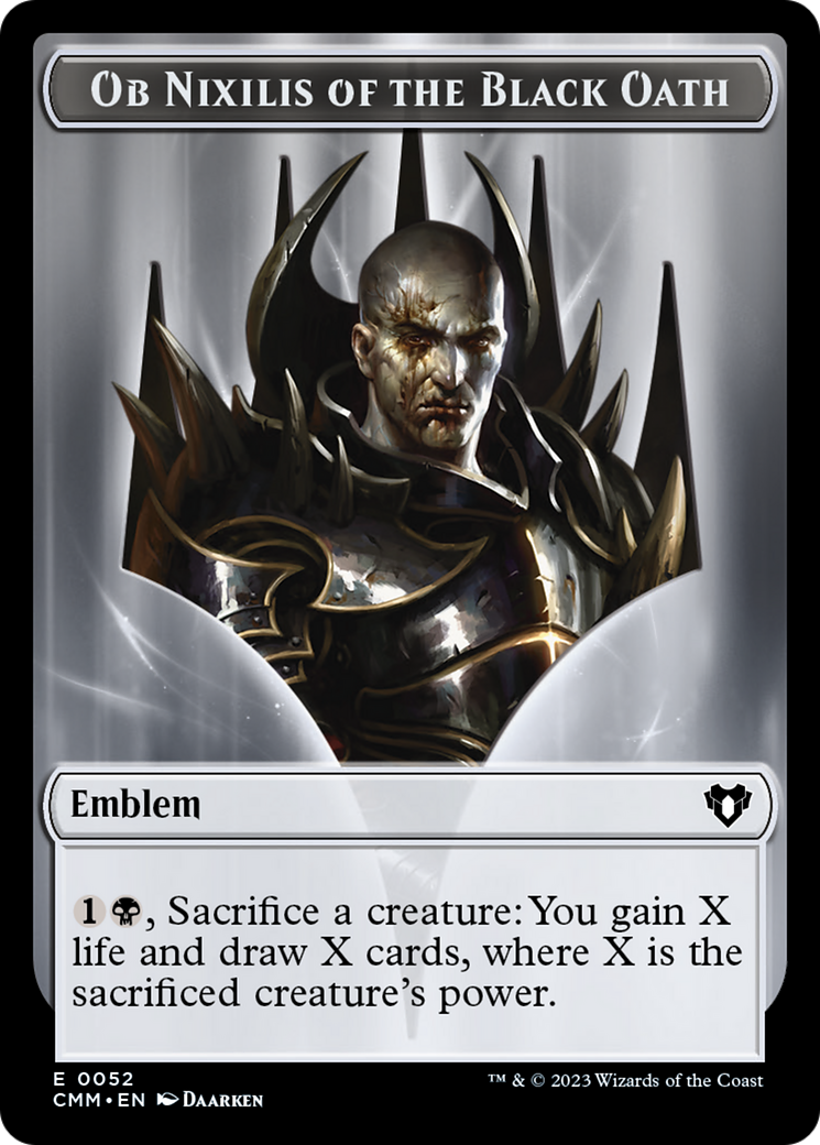 Ob Nixilis of the Black Oath Emblem [Commander Masters Tokens] | Galaxy Games LLC
