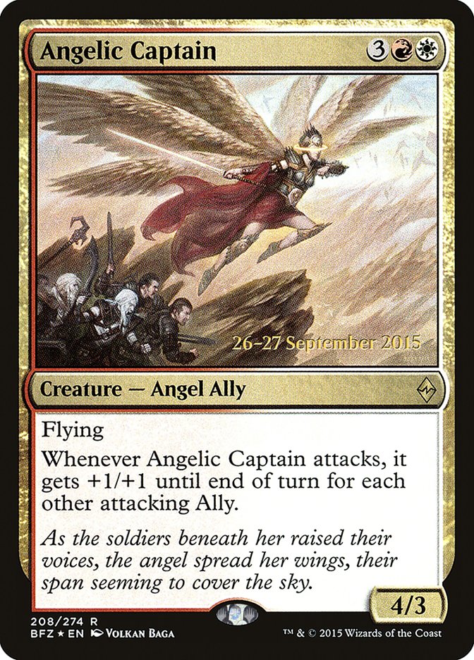 Angelic Captain [Battle for Zendikar Prerelease Promos] | Galaxy Games LLC