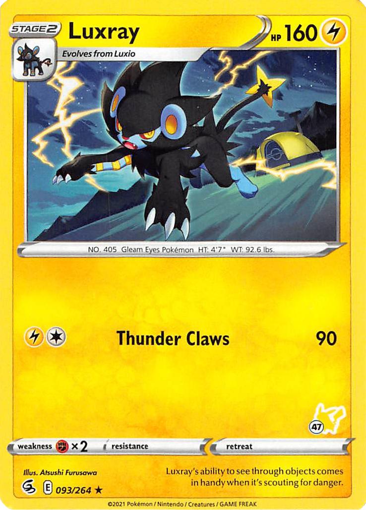 Luxray (093/264) (Pikachu Stamp #47) [Battle Academy 2022] | Galaxy Games LLC