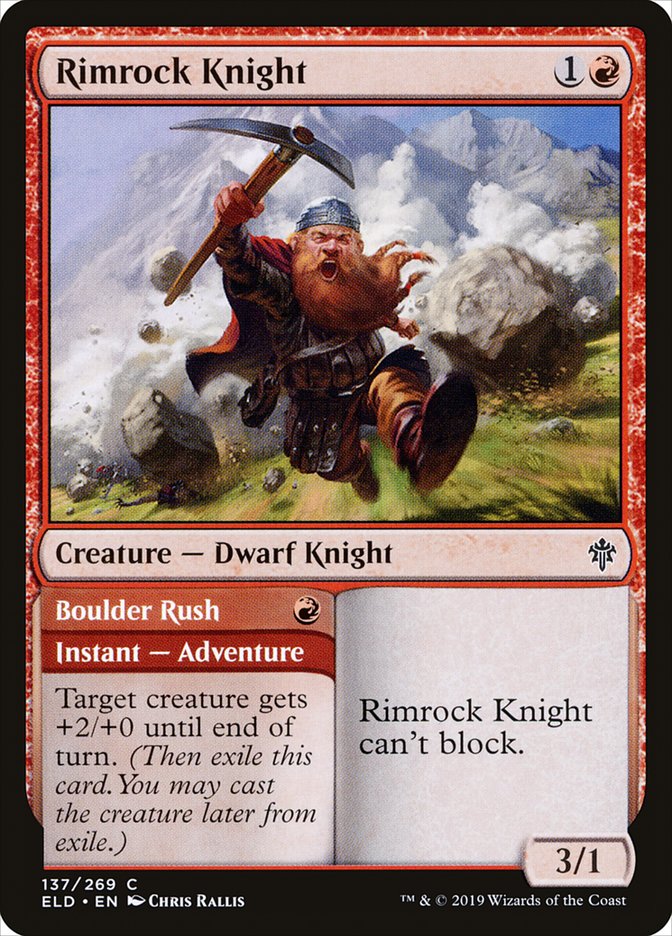 Rimrock Knight // Boulder Rush [Throne of Eldraine] | Galaxy Games LLC