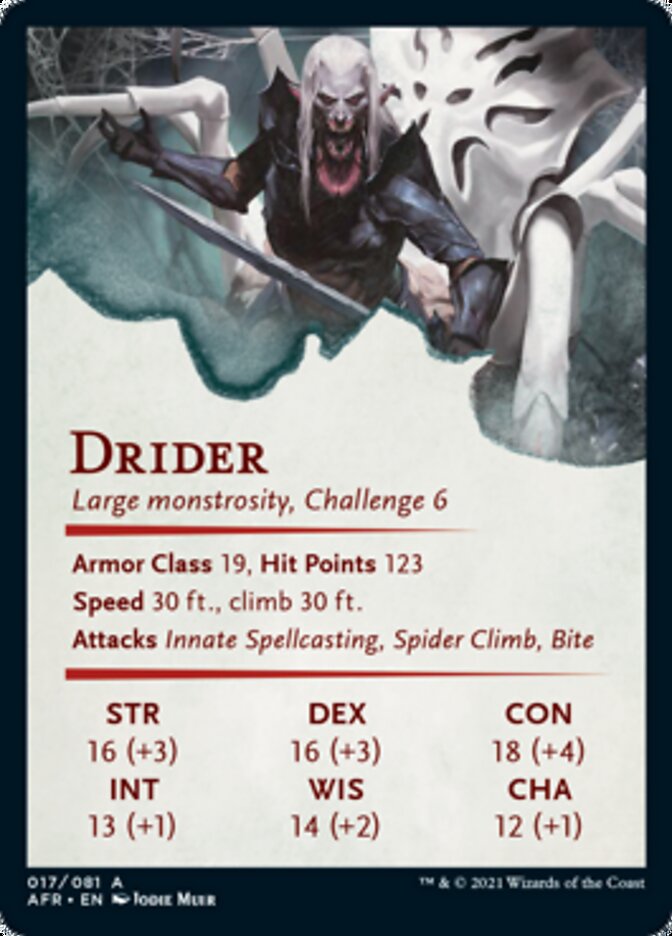 Drider Art Card [Dungeons & Dragons: Adventures in the Forgotten Realms Art Series] | Galaxy Games LLC