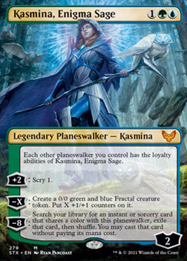 Kasmina, Enigma Sage (Borderless) [Strixhaven: School of Mages] | Galaxy Games LLC