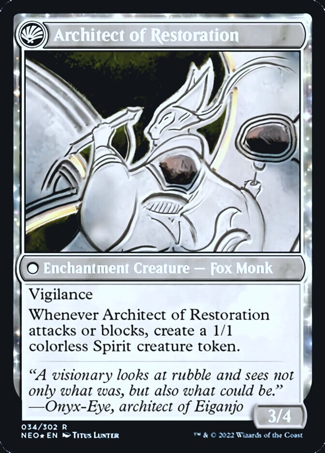 The Restoration of Eiganjo // Architect of Restoration [Kamigawa: Neon Dynasty Prerelease Promos] | Galaxy Games LLC