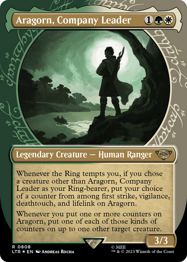Aragorn, Company Leader (Showcase) (Surge Foil) [The Lord of the Rings: Tales of Middle-Earth] | Galaxy Games LLC