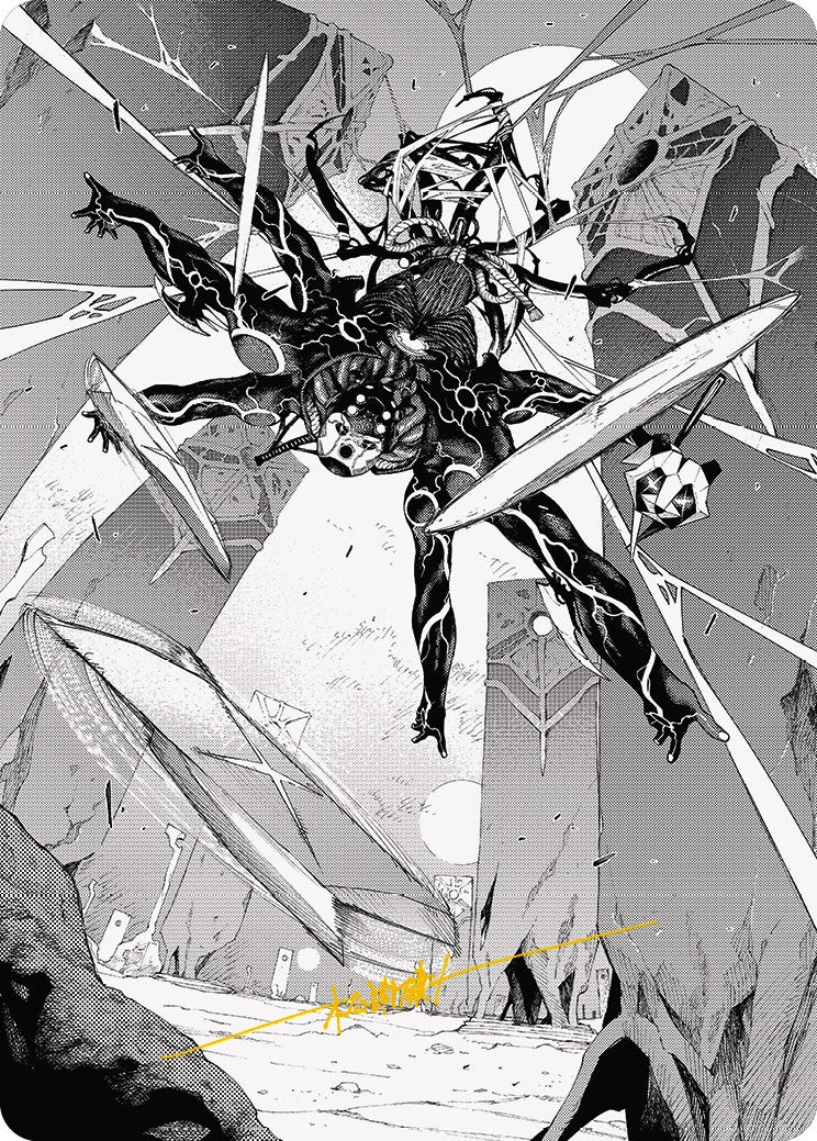 Kaito, Dancing Shadow 2 Art Card (Gold-Stamped Signature) [Phyrexia: All Will Be One Art Series] | Galaxy Games LLC
