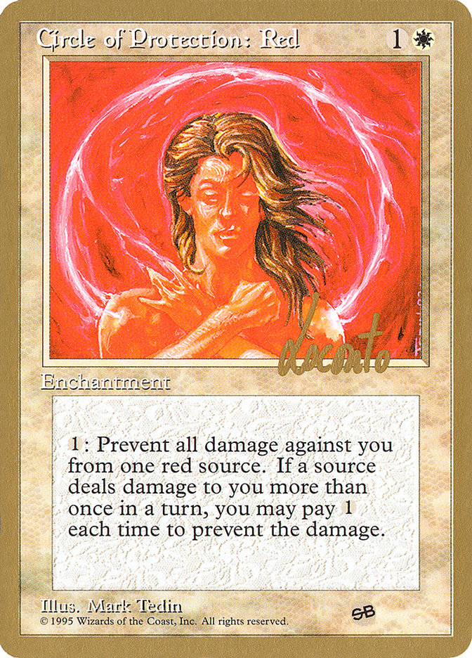 Circle of Protection: Red (Michael Loconto) (SB) (4ED) [Pro Tour Collector Set] | Galaxy Games LLC