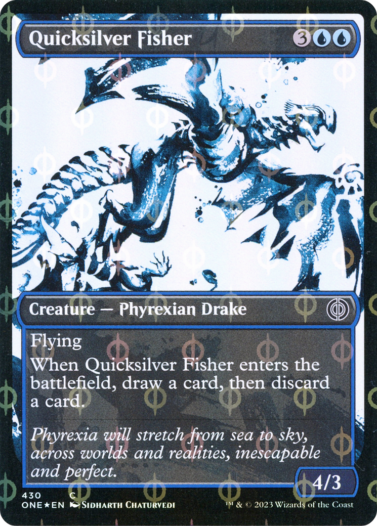 Quicksilver Fisher (Showcase Ichor Step-and-Compleat Foil) [Phyrexia: All Will Be One] | Galaxy Games LLC