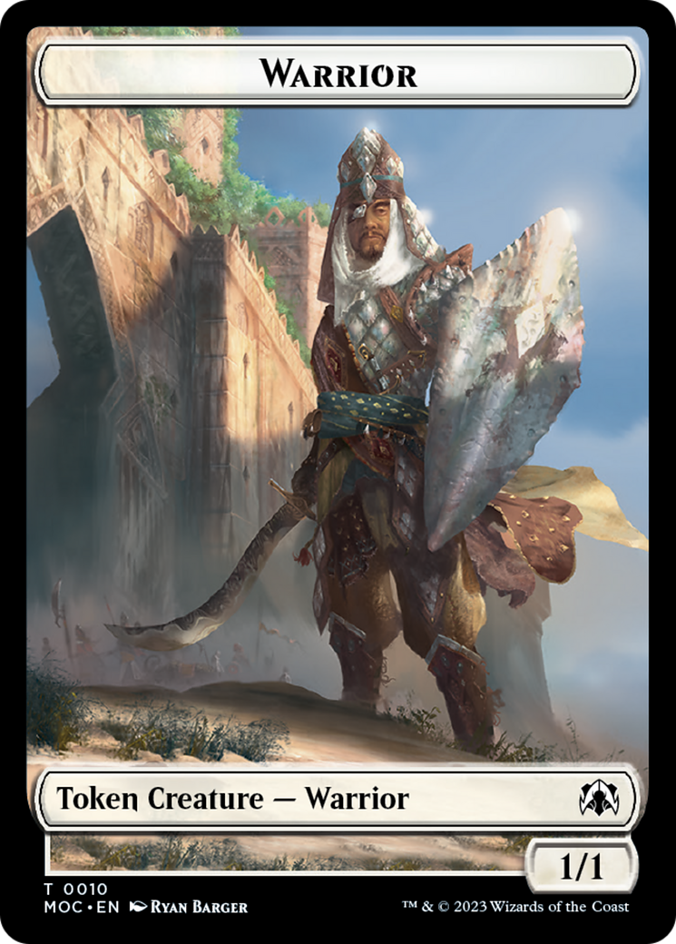 Warrior // Elspeth, Sun's Champion Emblem Double-Sided Token [March of the Machine Commander Tokens] | Galaxy Games LLC