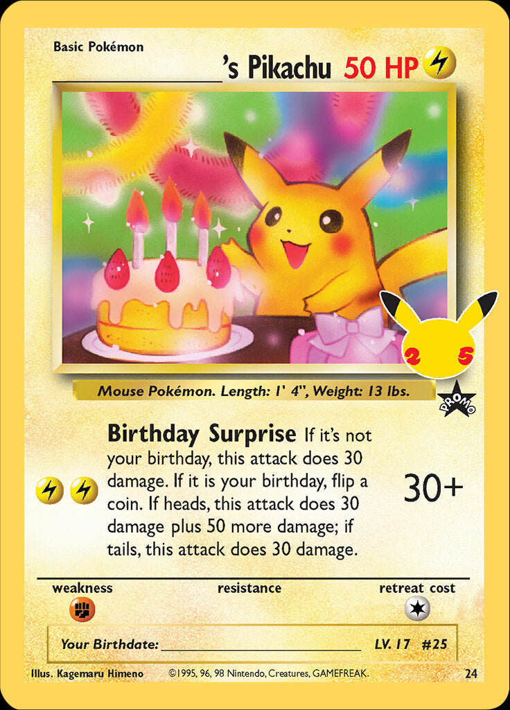 _____'s Pikachu (24) [Celebrations: 25th Anniversary - Classic Collection] | Galaxy Games LLC
