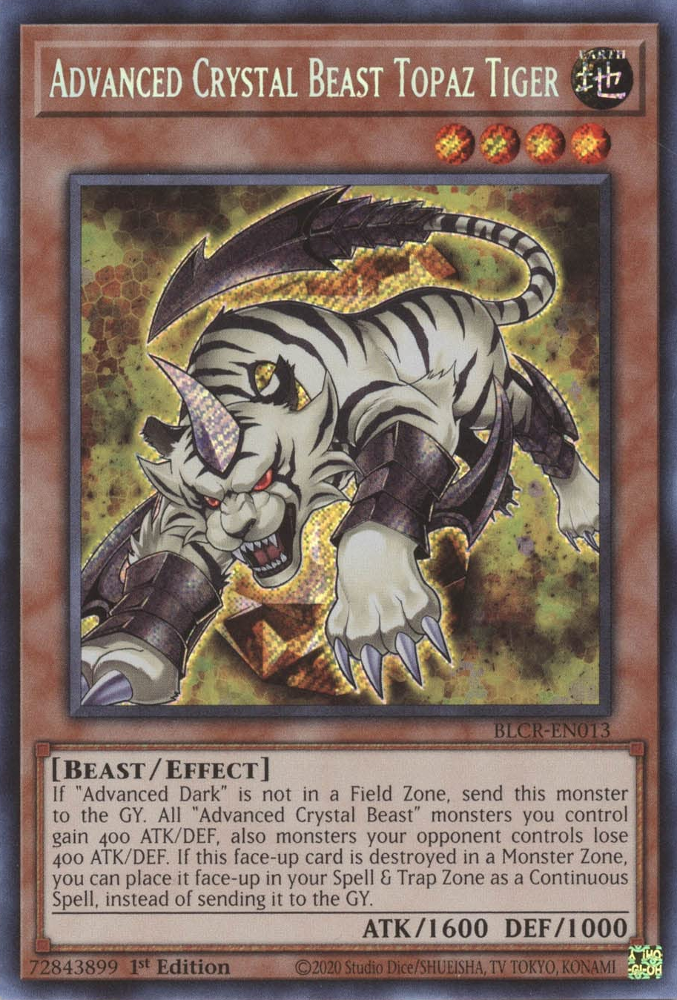 Advanced Crystal Beast Topaz Tiger [BLCR-EN013] Secret Rare | Galaxy Games LLC