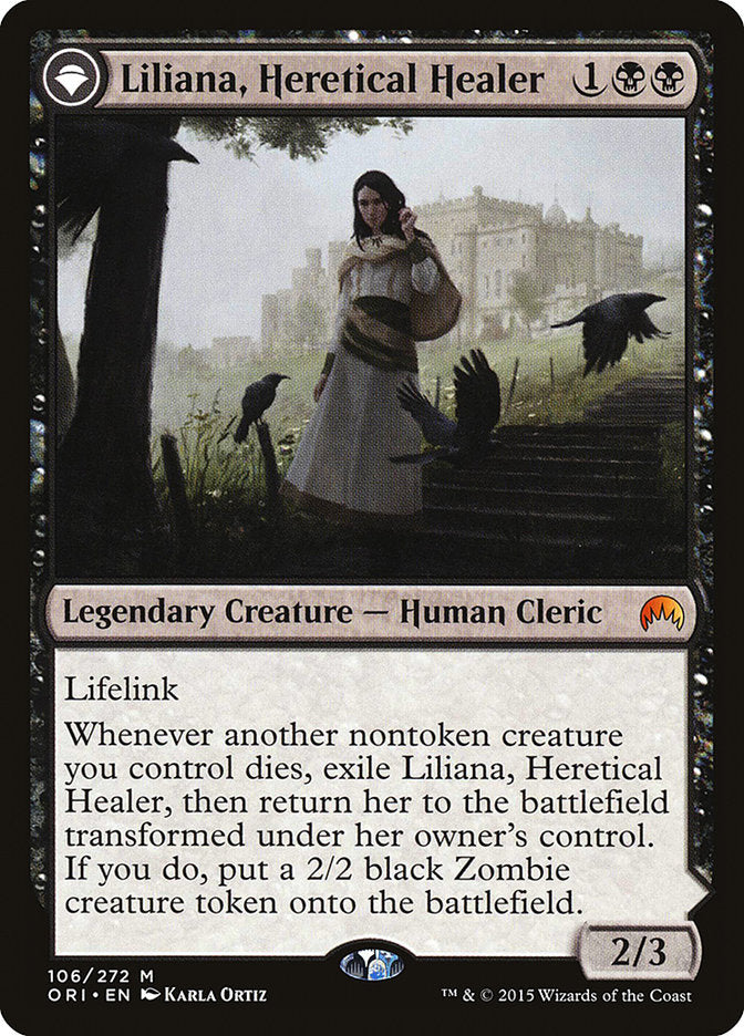 Liliana, Heretical Healer // Liliana, Defiant Necromancer [Magic Origins] | Galaxy Games LLC