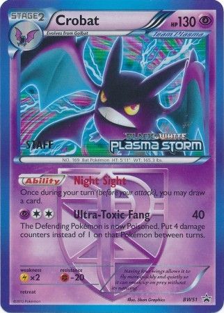 Crobat Team Plasma (BW51) (Staff Prerelease Promo) [Black & White: Black Star Promos] | Galaxy Games LLC