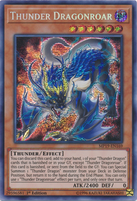 Thunder Dragonroar [MP19-EN169] Prismatic Secret Rare | Galaxy Games LLC