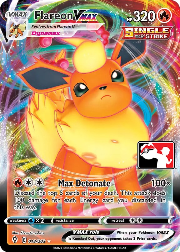 Flareon VMAX (018/203) [Prize Pack Series One] | Galaxy Games LLC