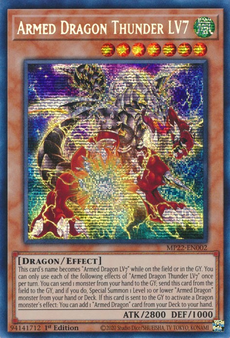 Armed Dragon Thunder LV7 [MP22-EN002] Prismatic Secret Rare | Galaxy Games LLC