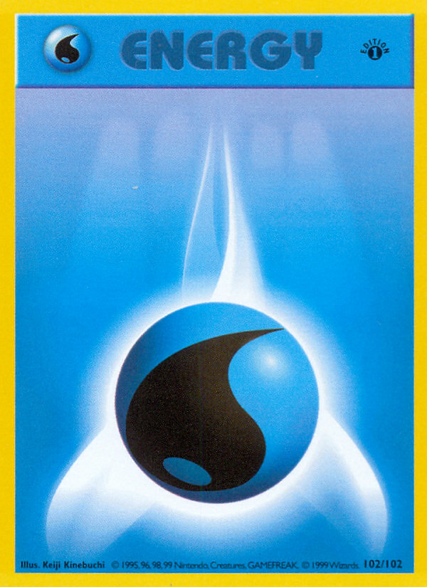 Water Energy (102/102) (Shadowless) [Base Set 1st Edition] | Galaxy Games LLC