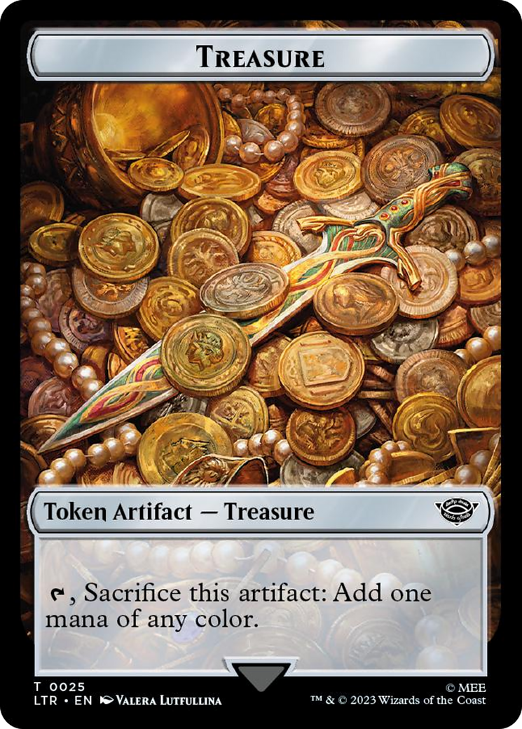 Treasure // Food (0023) Double-Sided Token (Surge Foil) [The Lord of the Rings: Tales of Middle-Earth Tokens] | Galaxy Games LLC