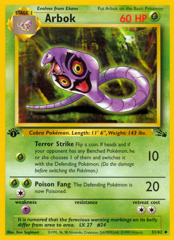 Arbok (31/62) [Fossil 1st Edition] | Galaxy Games LLC