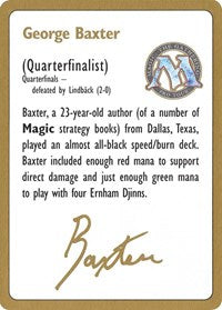 1996 George Baxter Biography Card [World Championship Decks] | Galaxy Games LLC