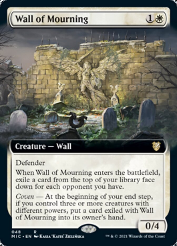 Wall of Mourning (Extended Art) [Innistrad: Midnight Hunt Commander] | Galaxy Games LLC