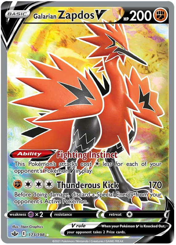 Galarian Zapdos V (173/198) [Sword & Shield: Chilling Reign] | Galaxy Games LLC