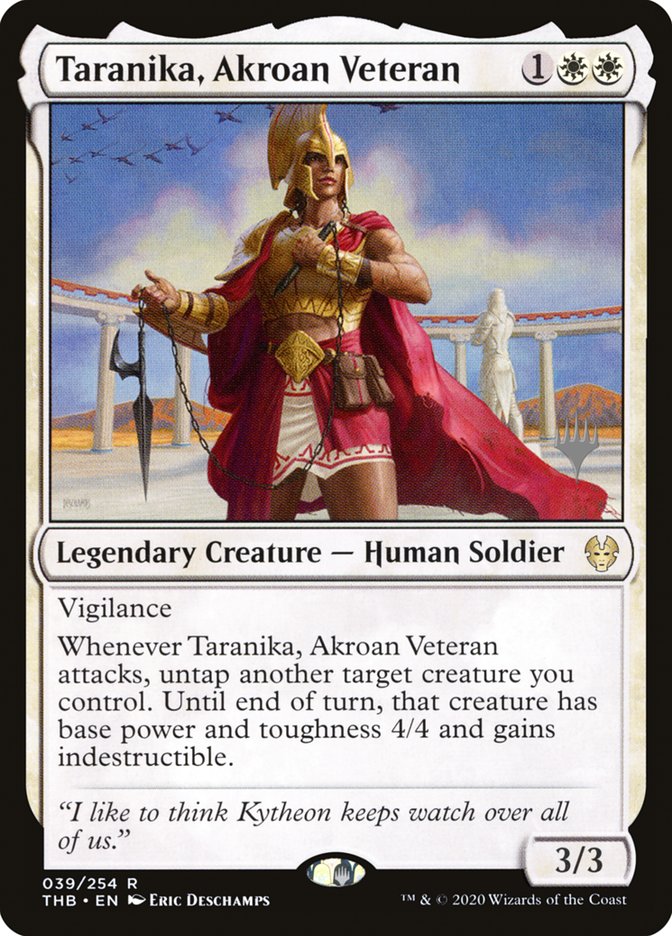 Taranika, Akroan Veteran (Promo Pack) [Theros Beyond Death Promos] | Galaxy Games LLC