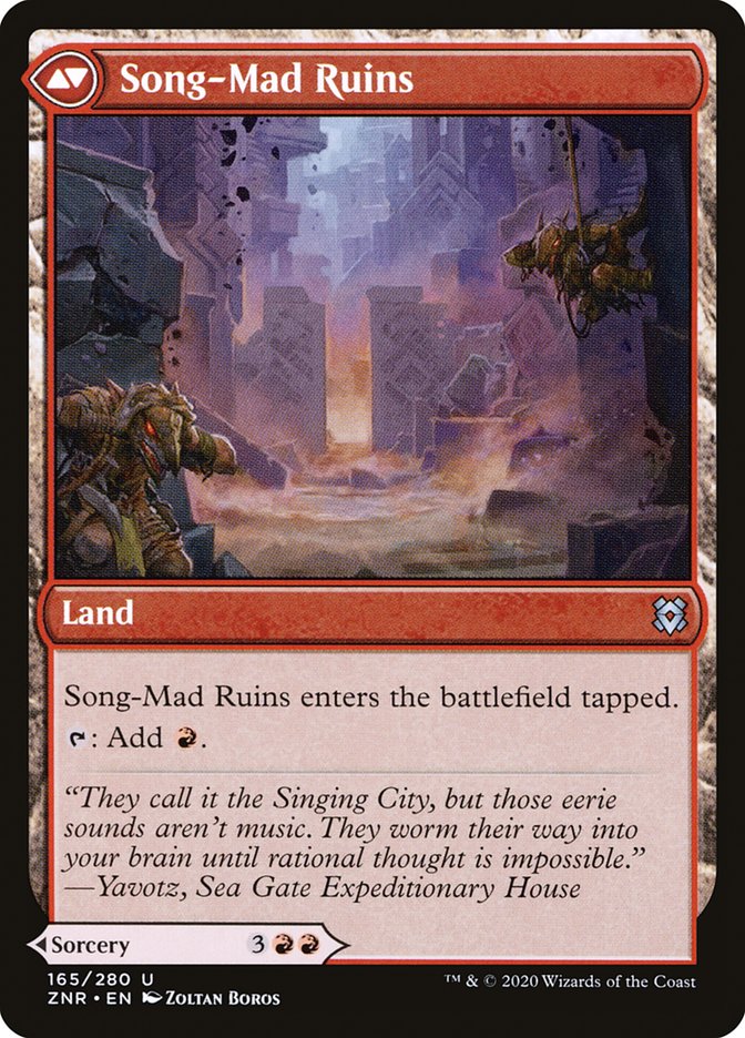 Song-Mad Treachery // Song-Mad Ruins [Zendikar Rising] | Galaxy Games LLC